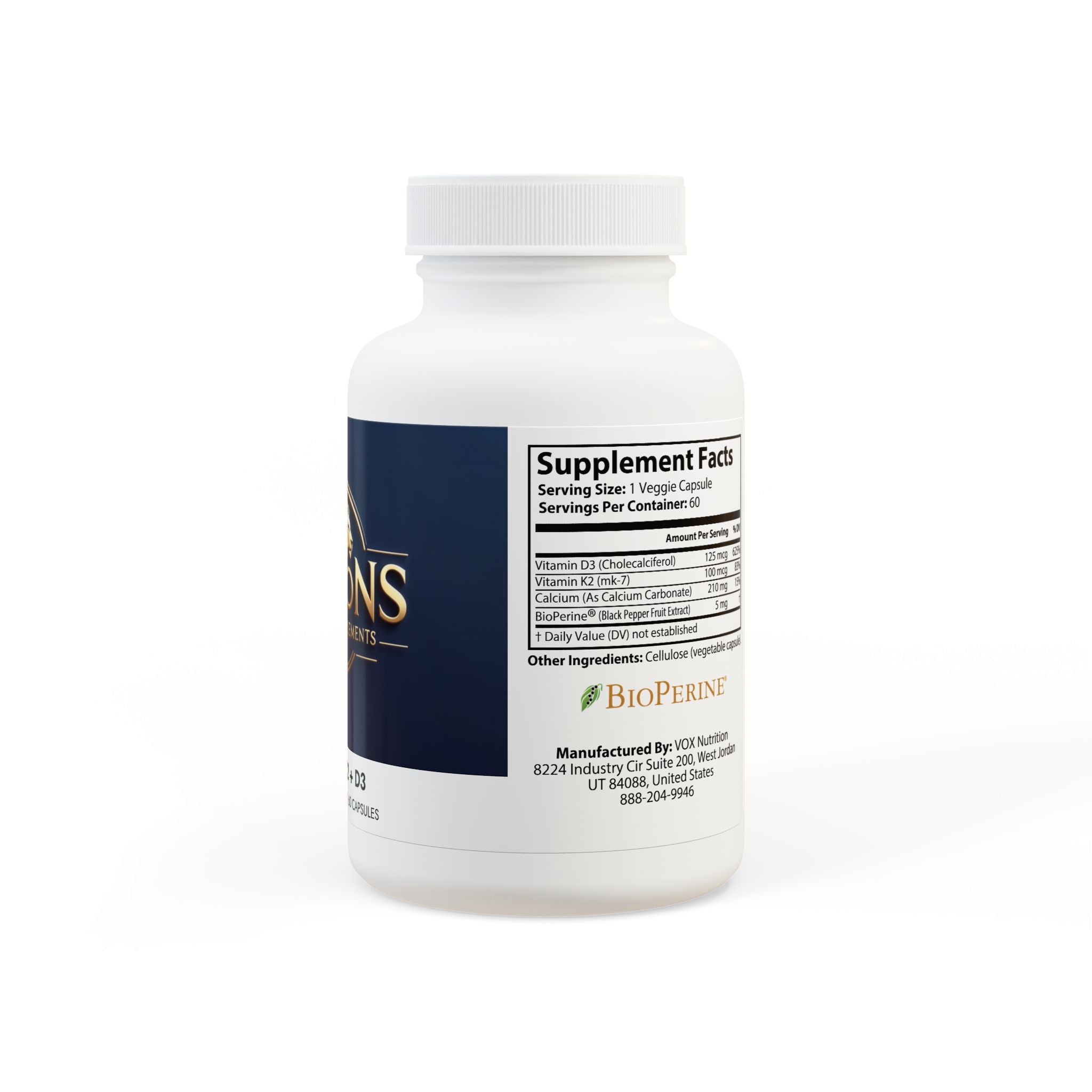 Vitamin K2 + D3 (60 Capsules)