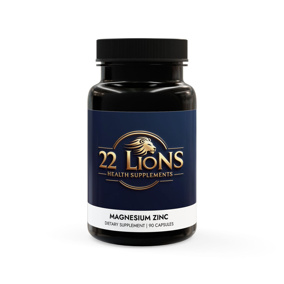 Magnesium Zinc Supplement (90 Capsules) Black bottle + cap Unflavored 90 Vegetable capsules