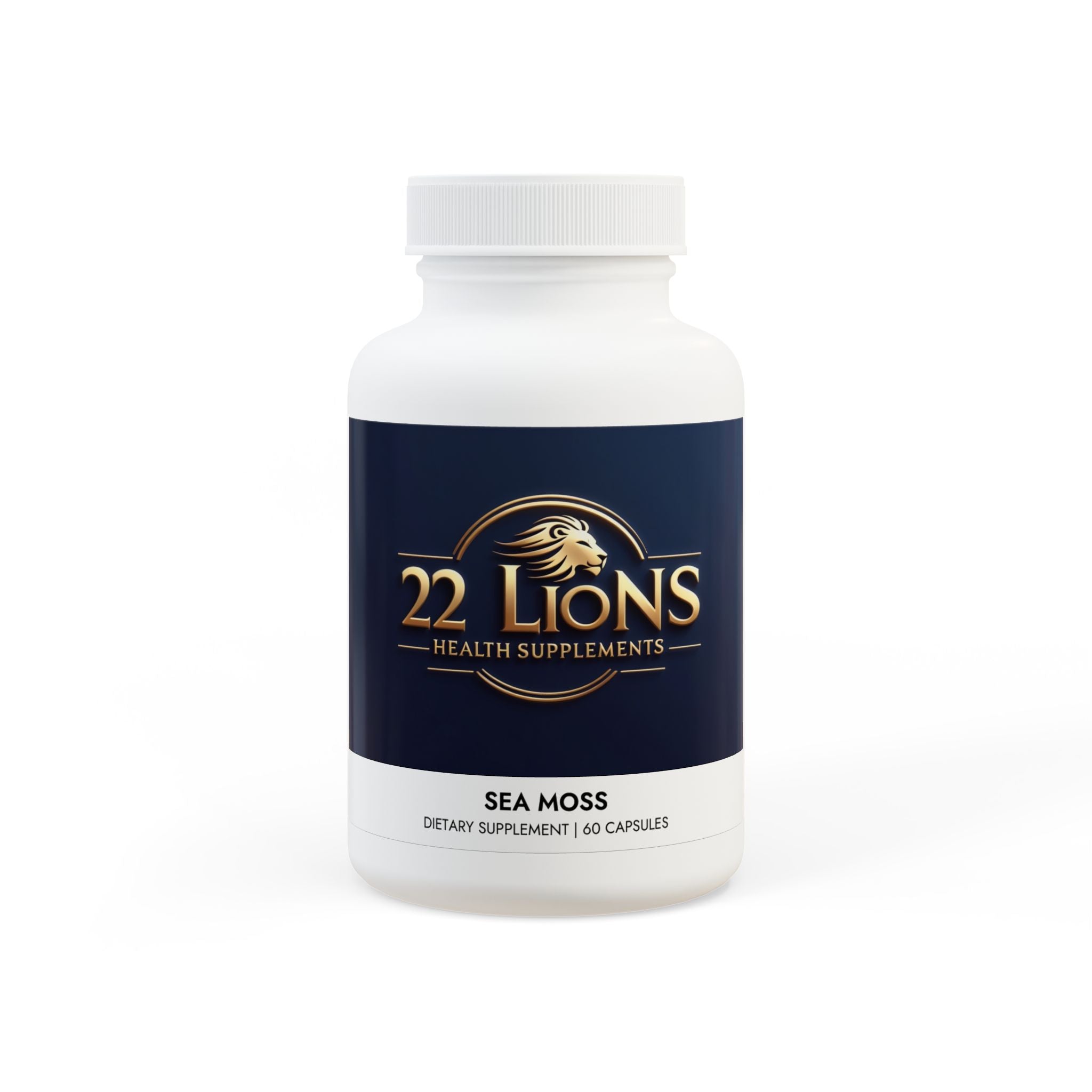 Sea Moss Supplement (60 Capsules) White bottle + cap Unflavored 60 Capsules
