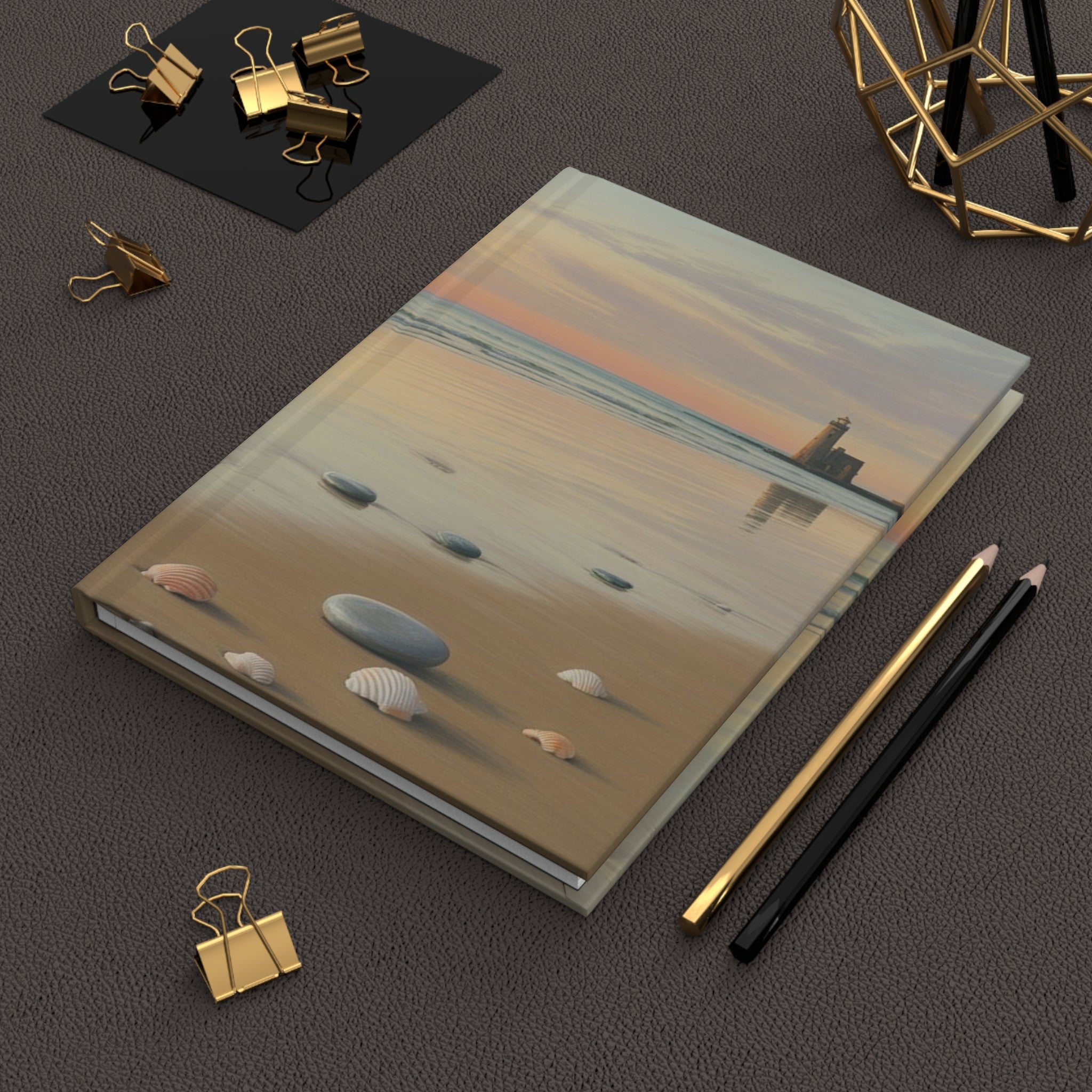 Serene Beach Hardcover Journal